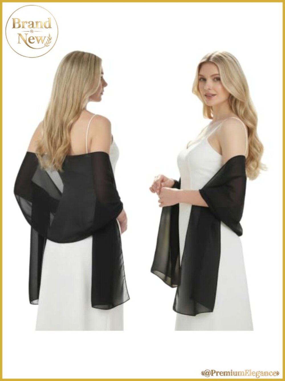Chiffon Shawl Wrap Women Sheer Evening Dress Scarf Bridal Wedding Cover Up